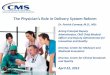 The Physician’s Role in Delivery System Reform - … · Value-based purchasing Accountable Care Organizations Bundled payments Medical Homes Quality/cost transparency Population-based