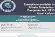Important Amendments for Private & Unlisted … · Private Companies - Companies Act, 2013 ... 198 Provisions of overall maximum managerial remuneration payable were not ... under