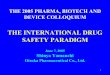 THE INTERNATIONAL DRUG SAFETY PARADIGM · THE INTERNATIONAL DRUG SAFETY PARADIGM June 7, ... Quasi-drugs (e.g. insecticide), ... 2005) Japanese Association of Pharmaceutical Medicine