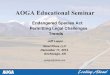 AOGA Educational Seminar - Alaska Oil and Gas … · AOGA Educational Seminar _____ Endangered Species Act ... listing species as threatened or endangered (2) ... complicate Alaska