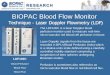 BIOPAC Blood Flow Monitor · Laser Doppler signal, Perfusion, micro-vascular blood flow, tissue, red blood cell flux, BPU, Blood Perfusion Unit, motility standard, Brownian motion