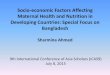 Socio-economic factors affecting maternal health … · Socio-economic Factors Affecting Maternal Health and Nutrition in ... (SBA) •Father’s ... Socio-economic factors affecting