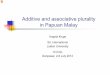 Additive and associative plurality in Papuan Malay - sil.org file2 Outline Introduction Noun phrases with adnominal pronoun Additive plurality Associative plurality. This paper discusses