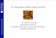 3rd Generation Solar Cells at NTNU - SINTEF · 3rd Generation Solar Cells at NTNU ... Nanomaterials for 3rd generation solar cells Material deposition and characterization Modelling