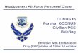 CONUS to Foreign OCONUS Civilian PCS Briefing TO F...  CONUS to . Foreign OCONUS Civilian PCS . Briefing