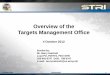 Overview of the Targets Management Office · 4 October 2012 1Unclassified Overview of the . Targets Management Office . 4 October 2012 . Briefed by: Mr. Barry Hatchett . Lead PD,