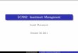 EC7092: Investment Management - le.ac.uk · EC7092: Investment Management Suresh Mutuswami ... BKM, Chapters 14 and 16 ... Bond prices and yields are inversely correlated