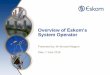Overview of Eskom’s System Operator€¦ · Small Hydro IPP 2 stations 14 MW Landfill IPP 3 stations 17 MW Biomass IPP 0 stations 0 MW 9 . Station build-up for a typical day demand