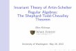 Invariant Theory of Artin-Schelter Regular Algebras · Further the study of Artin-Schelter Regular Algebras A and ... For A an Artin-Schelter regular algebra, nd an upper bound on