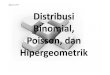 Distribusi Binomial, Poisson, dan Hipergeometrik · Distribusi Binomial, Poisson, dan Hipergeometrik. STATISTIK & PROBABILITAS Copyright © 2017 By. Ir. Arthur Daniel Limantara, MM,