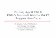 Dubai, April 2018 ESMO Summit Middle EAST … · Urgences en cancérologie Place des PNCAVT Prise en charge dans les 1eres 20h d’un patient pour syndrome confusionnel Troubles de