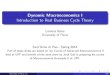 Dynamic Macroeconomics I Introduction to Real .Dynamic Macroeconomics I Introduction to Real Business