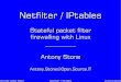 Netfilter / IPtables - UKUUG · UKUUG Leeds 2004 Netfilter / IPtables Antony Stone Review of TCP/IP & Firewalls HTTP requests and responses Packaged into TCP packet, with TCP header