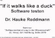 wr.informatik.uni-hamburg.de · to create and use Can miss systematic errors (as in following sine wave example) or results Can select easily ... Testautomatisierung! Bewertung Wie?