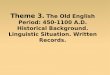 Theme 3. The Old English Period: 450-1100 A.D. …oldenglish.at.ua/Presentations/Theme3.Historicalbackground.pdf · Historical Background. Linguistic Situation. Written Records. 