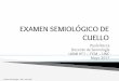 EXAMEN SEMIOLÓGICO DE CUELLO - …semiologiahnc.webs.fcm.unc.edu.ar/.../2016/08/2017-Teorico-Cuello.pdf · EXAMEN SEMIOLÓGICO DE CUELLO Paula Racca Docente de Semiología UHMI N°1