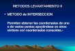 METODOS LEVANTAMIENTO II - TOPOGRAFIA …topografia2012uv.weebly.com/.../6/6/11669795/metodos_… · PPT file · Web viewMETODOS LEVANTAMIENTO II METODO de INTERSECCION Permiten