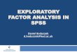 EXPLORATORY FACTOR ANALYSIS IN SPSS · Factor Analysis Researchers use factor analysis for two main purposes: Development of psychometric measures (Exploratory Factor Analysis - EFA)