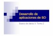 Desarrollo de aplicaciones de BD - informatica.uv.esinformatica.uv.es/iiguia/2000/BD2/2_0_BD2Tema2_06.pdf · realiza una tarea. Una aplicación de BD es un programa que utiliza los