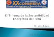 Dr. Jaime E. Luyo - csd-institute.org Trilema de la Sostenibilidad... · derivados (GLP , que el 80% proviene de Camisea). ... en el país (renovables como hidroenergéticos y en