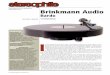 ElEctronically rEPrintED Brinkmann Audio AUDIO BARDO , May 2011 would degrade the sound. An optical reader measures the tachometer’s strobe frequency, converts it to a voltage, and