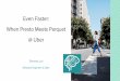 Even Faster: When Presto Meets Parquet @ Uber · What is Presto: Interactive SQL Engine for Big Data Interactive query speeds Horizontally scalable ANSI SQL Battle-tested by Facebook,