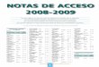 NOTAS DE ACCESO 2008-2009 · entre 1 estudiantes AdministrAción y dirección de empresAs Ciclo Largo nota Universidad/centro Localidad de corte pAAU Fp A Coruña F. de CC. Económicas