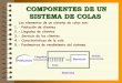 COMPONENTES DE UN SISTEMA DE COLAS - dma.eui.upm.esdma.eui.upm.es/coordinacion/hts/materialIS17-1/Introd colas.pdf · Sistema . COMPONENTES DE UN SISTEMA DE COLAS . Los elementos