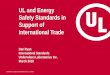 UL and Energy Safety Standards in Support of International ... Documents/Standards Activities... · •NFPA 550 & NFPA 551 guidelines Fire Detection and Suppression •UL 1741 including