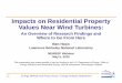 Impacts on Residential Property Vl N Wi dT biValues Near ... · Impacts on Residential Property Vl N Wi dT biValues Near Wind Turbines: An Overview of Research Findings and Where