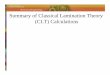 Summary of Classical Lamination Theory (CLT) Calculationscourses.washington.edu/mengr450/CLT_Summary.pdf · Summary of Classical Lamination Theory (CLT) Calculations Numerical examples