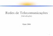 Redes de Telecomunicações - intranet.deei.fct.ualg.ptintranet.deei.fct.ualg.pt/RT/RT_2003_2004/T/apres.pdf · Redes de Telecomunicações • Introdução às redes de telecomunicações