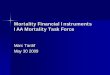 Mortality Financial Instruments - IAA Mortality Task Force · Mortality Financial Instruments IAA Mortality Task Force Marc Tardif May 30 2009