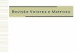 Revisão Vetores e Matrizes - cin.ufpe.brrmcrs/ESAP/arquivos/RevisaoAlgebra.pdf · 25 Matrizes Especiais Cálculo de um Determinante Para calcular os complementares devemos eliminar
