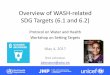 Overview of WASH-related SDG Targets (6.1 and 6.2) · SDG 6 . global indicators . 6.6 Eco-systems 6.1 Drinking water 6.5 Water manage-ment . 6.2 Sanitation and hygiene 6.3 Waste-water