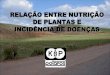 RELAÇÃO ENTRE NUTRIÇÃO DE PLANTAS E INCIDÊNCIA DE …brasil.ipni.net/ipniweb/region/brasil.nsf... · Para que ocorra a resistência ao fungo é necessário que o Si esteja na