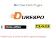 Bombas Centrífugas - Durespo.com .:. Soluciones para el ... · BOMBAS CENTRÍFUGAS AUTOASPIRANTES EN ACERO INOXIDABLE - JETINOX Ref: G102655500B Modelo: JETINOX 132 M Precio: $500,500