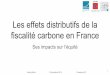 Les effets distributifs de la fiscalité carbone en Franceavenirclimatique.org/wp-content/uploads/2018/03/Avenir-climatique... · 22€/tCO2 → 2,3 MtCO 2 évitées - domestique