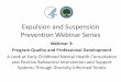 Expulsion and Suspension Prevention Webinar Series · Expulsion and Suspension Prevention Webinar Series Webinar 3: Program Quality and Professional Development A Look at Early Childhood