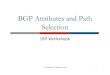 BGP Attributes and Path Selection - wiki.apnictraining.net · n Used in transition from EGP to BGP p Transitive and Mandatory Attribute p Influences best path selection p Three values: