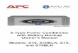 S Type Power Conditioner with Battery Backup Owner's ... · Powering On and Connecting Equipment 2-5 Performing the System Test 2-5 Status and Informational Screens 2-9 Connecting