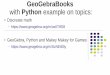 GeoGebraBooks with Python example on topics · GeoGebraBooks with Python example on topics: Discreate math –  GeoGebra, Python and Makey Makey for Games