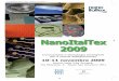 NanoItalTex 2009 · NanoItalTex 2009 Innovazione e tecnologie emergenti per il tessile abbigliamento 10-11 novembre 2009 ... 3Centro Tessile Cotoniero e Abbigliamento Spa, 