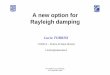 A new option for Rayleigh damping - COSMO model · 6th COSMO General Meeting 22-24 September 2004 A new option for Rayleigh damping Lucio TORRISI CNMCA – Pratica di Mare (Rome)