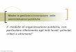 Il modello di organizzazione pubblica, con particolare ... · pubblica amministrazione principio di garanzia, ... ufficio per il contenzioso del lavoro); procedure di reclutamento