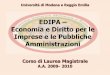 EDIPA – Economia e diritto per le imprese e le pubbliche ...morgana.unimore.it/sezioni/files/EDIPA.pdf · Corso interfacoltà •Economia •Giurisprudenza •Scienze della Comunicazione