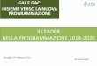 Il LEADER NELLA PROGRAMMAZIONE 2014-2020 - Gal Ponte … LEADER nella Programmazione... · NELLA PROGRAMMAZIONE 2014-2020 GAL E GAC: INSIEME VERSO LA NUOVA PROGRAMMAZIONE di Giulia