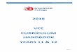 VCE curriculum handbook - Emmanuel .vce curriculum handbook 2018 page 1 . 2018 . vce . curriculum