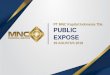 PUBLIC EXPOSE - mncfinancialservices.com Public Expose... · Member of MNC Group •Leading investment company yang terintegrasi dengan investasi di Media, Jasa Keuangan dan Properti