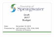 Draft 2017 Budget - Home - Township of Springwater · Draft 2017 Budget . ... RPP Summer Student 10,969 ... CCTV Inspections 29,000 - 29,000 0.29. Staff Program Changes/New Initiatives